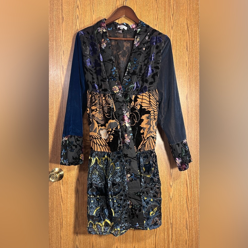 Adore Burnout Floral Sheer Velour Cardigan
